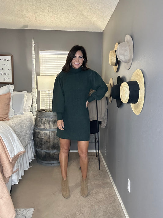Mock Knit Sweater Dress
